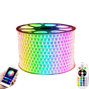 SMD 5050  LED RGB strip light AC220V/110V 72LEDs/96LEDs 12mm PCB board  IP65 Waterproof 2Row 1meter/cut  Wires Used for decoration house /wedding